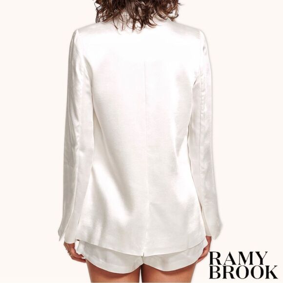 Ramy Brook **NWT** Dina Silk Blazer Jacket in Ivory - Picture 8 of 9